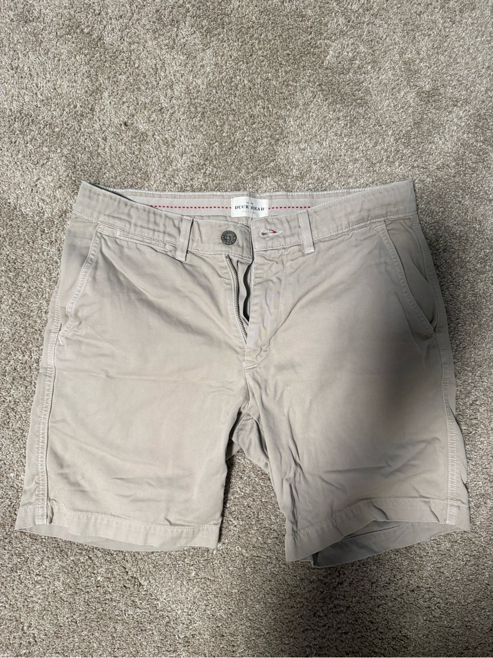 Duck Head Men's Light Beige Flat Front Shorts